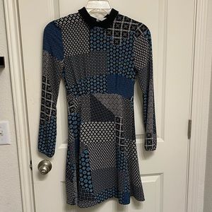 Vintage Peter Pan collar patchwork dress